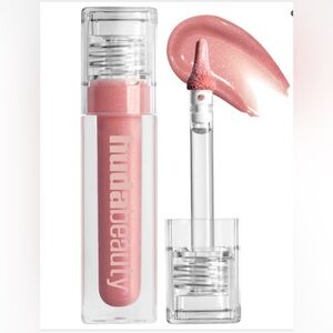 Huda Beauty Faux Filler Shiny Non-Sticky Lip Gloss in She Flirty Icy Nude NEW!